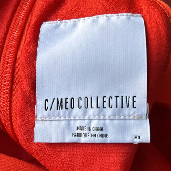 C/MEO Kiss Land midi dress red orange sleeveless high neck excellent Size XS - Picture 6 of 10